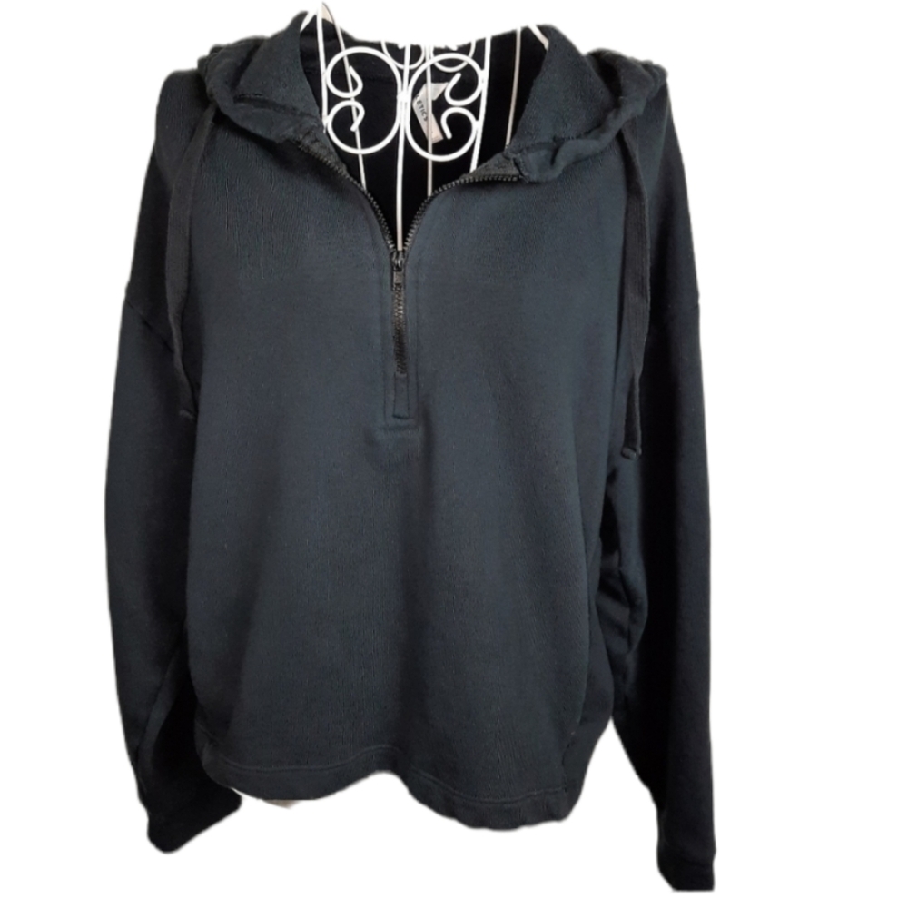 Fabletics Hallie Half-Zip Hoodie Black SZ S(2-4)